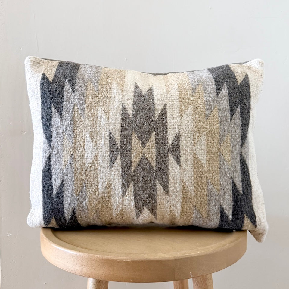Lumber Teotitlan Wool Throw Pillow - Grey