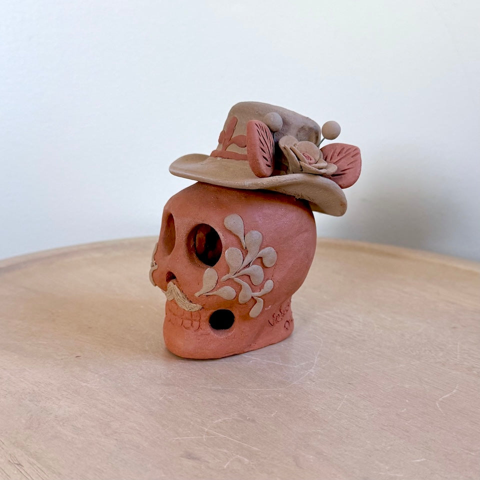 Catrin Clay Skulls With Sombrero