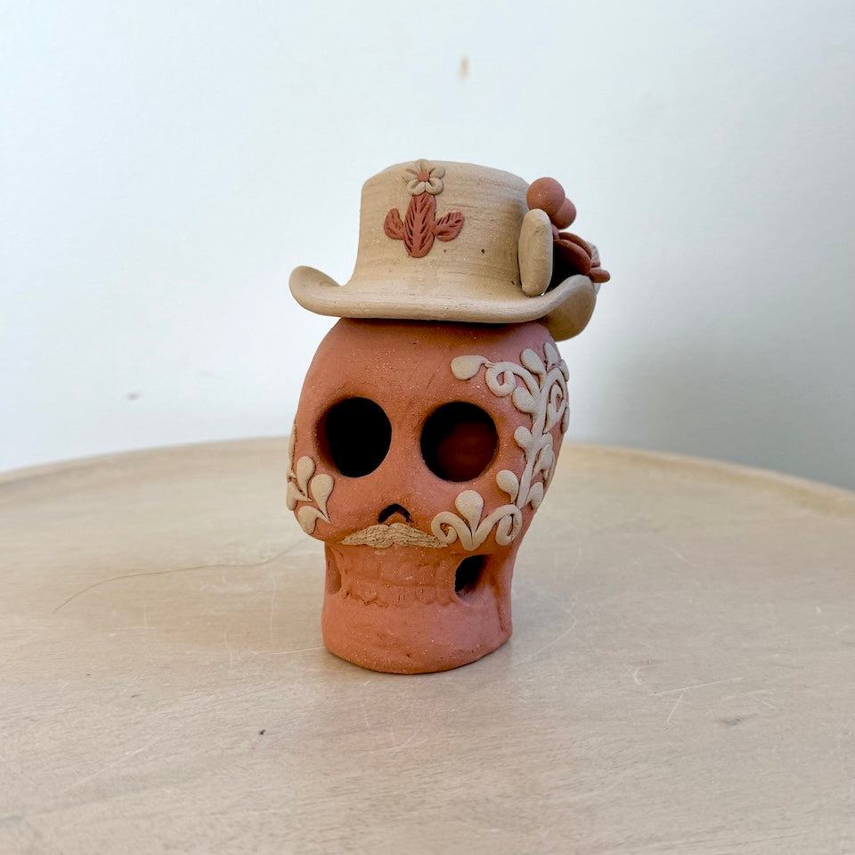 Catrin Clay Skulls With Sombrero
