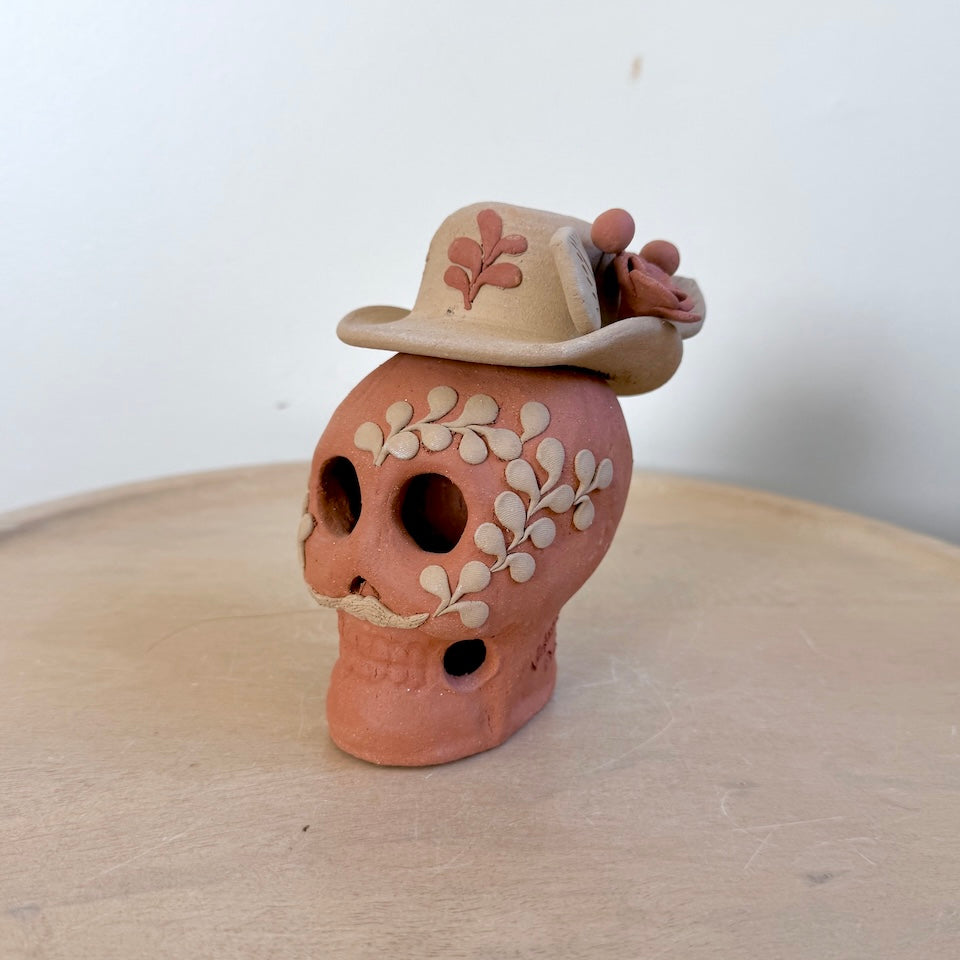 Catrin Clay Skulls With Sombrero