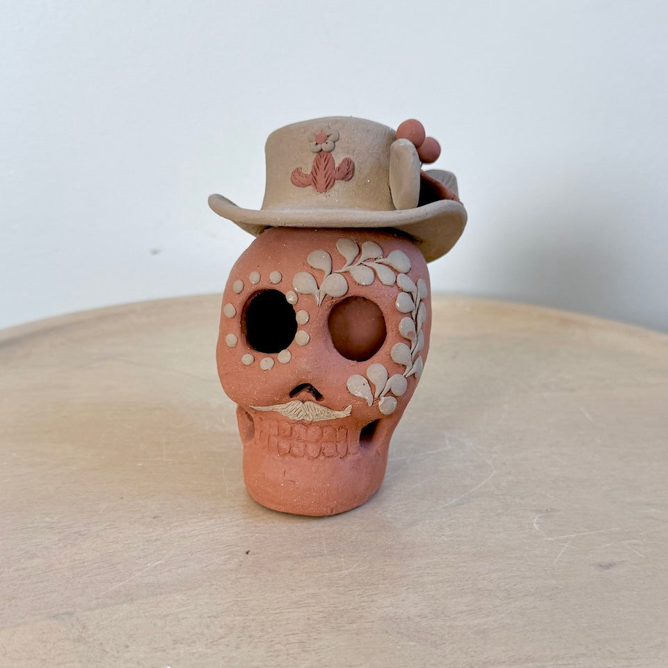 Catrin Clay Skulls With Sombrero