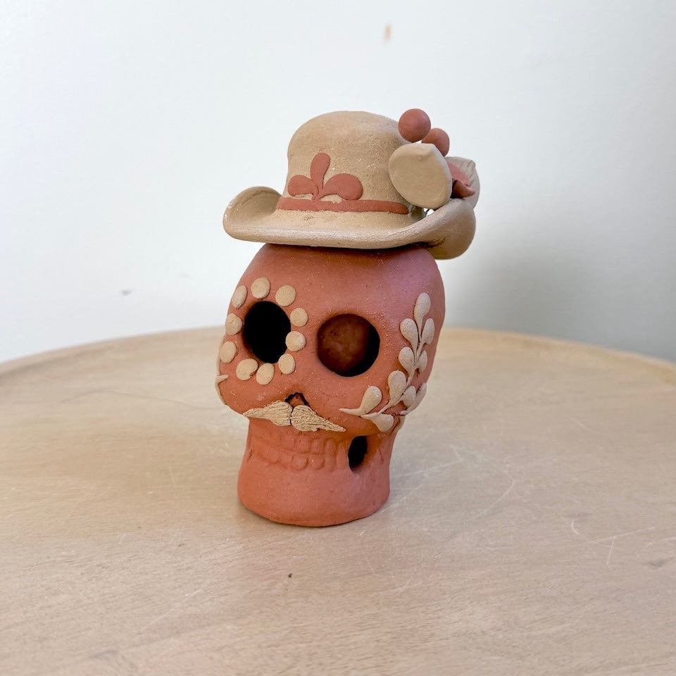Catrin Clay Skulls With Sombrero