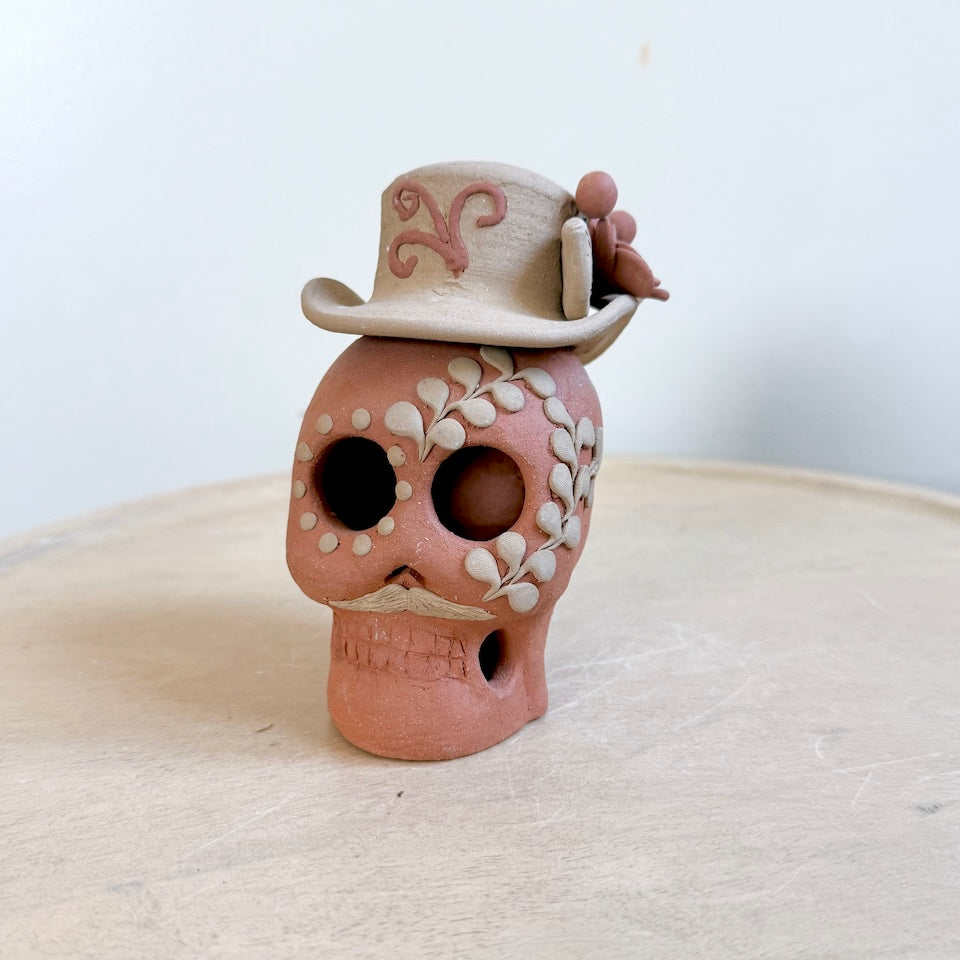 Catrin Clay Skulls With Sombrero