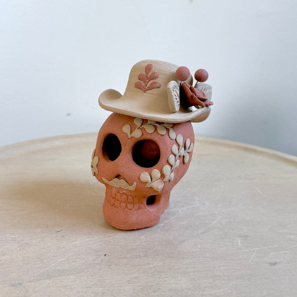 Catrin Clay Skulls With Sombrero