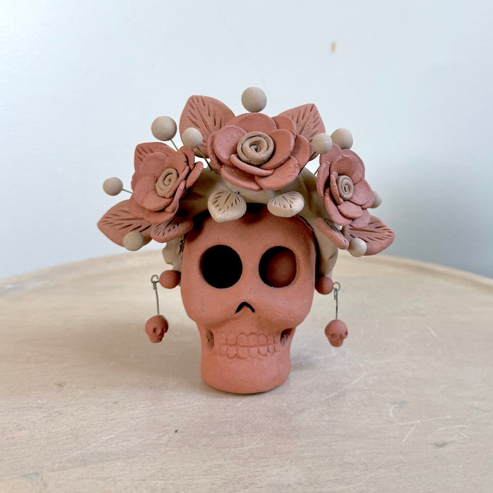 Catrina Clay Skulls With Skull Earrings