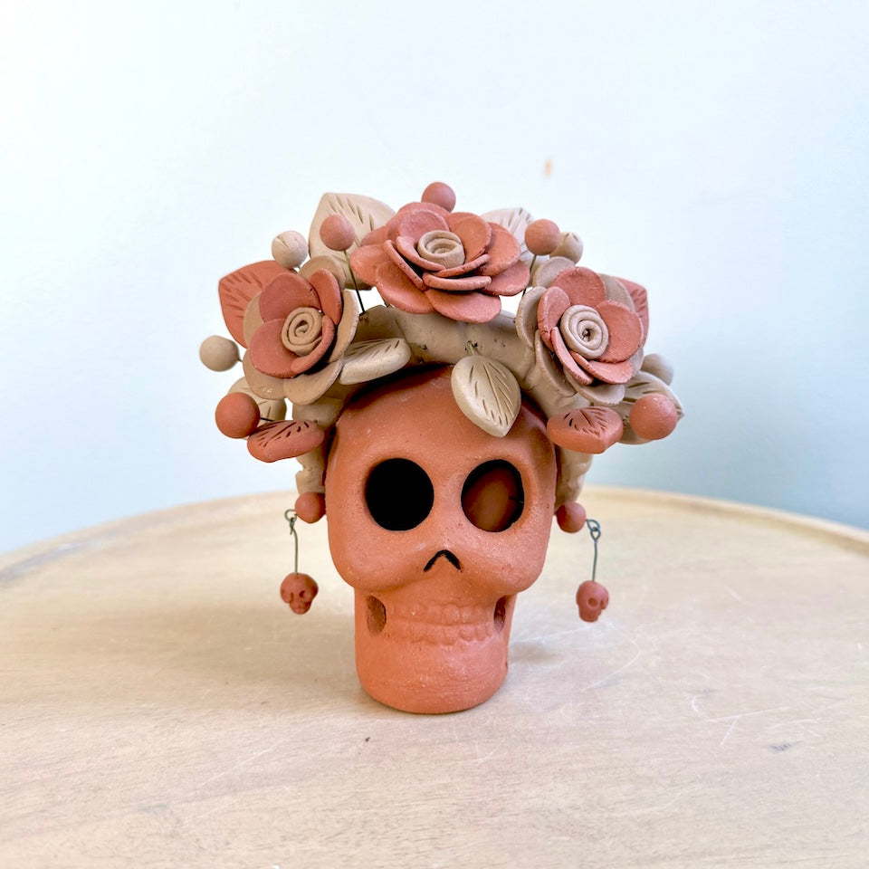 Catrina Clay Skulls With Skull Earrings