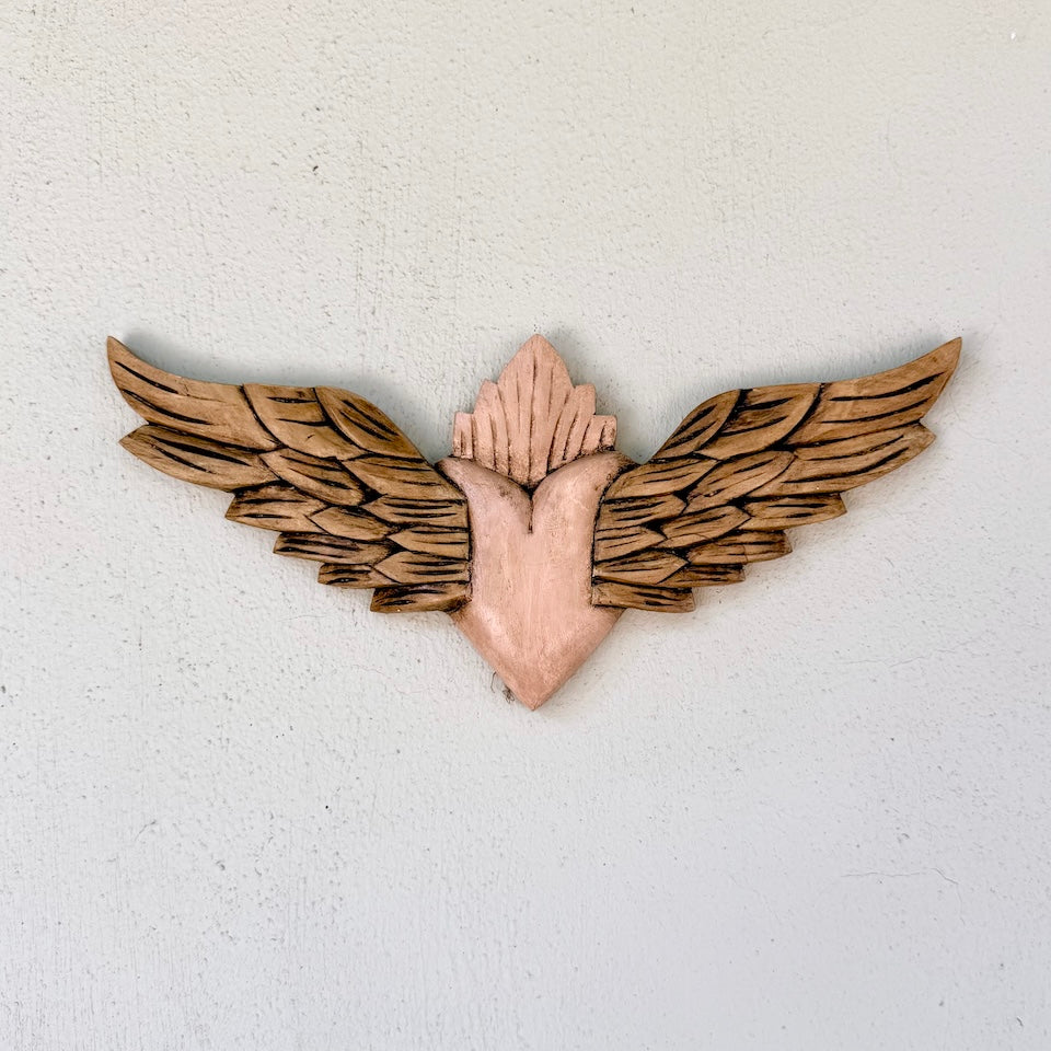 Extra Long Sacred Heart with Wings