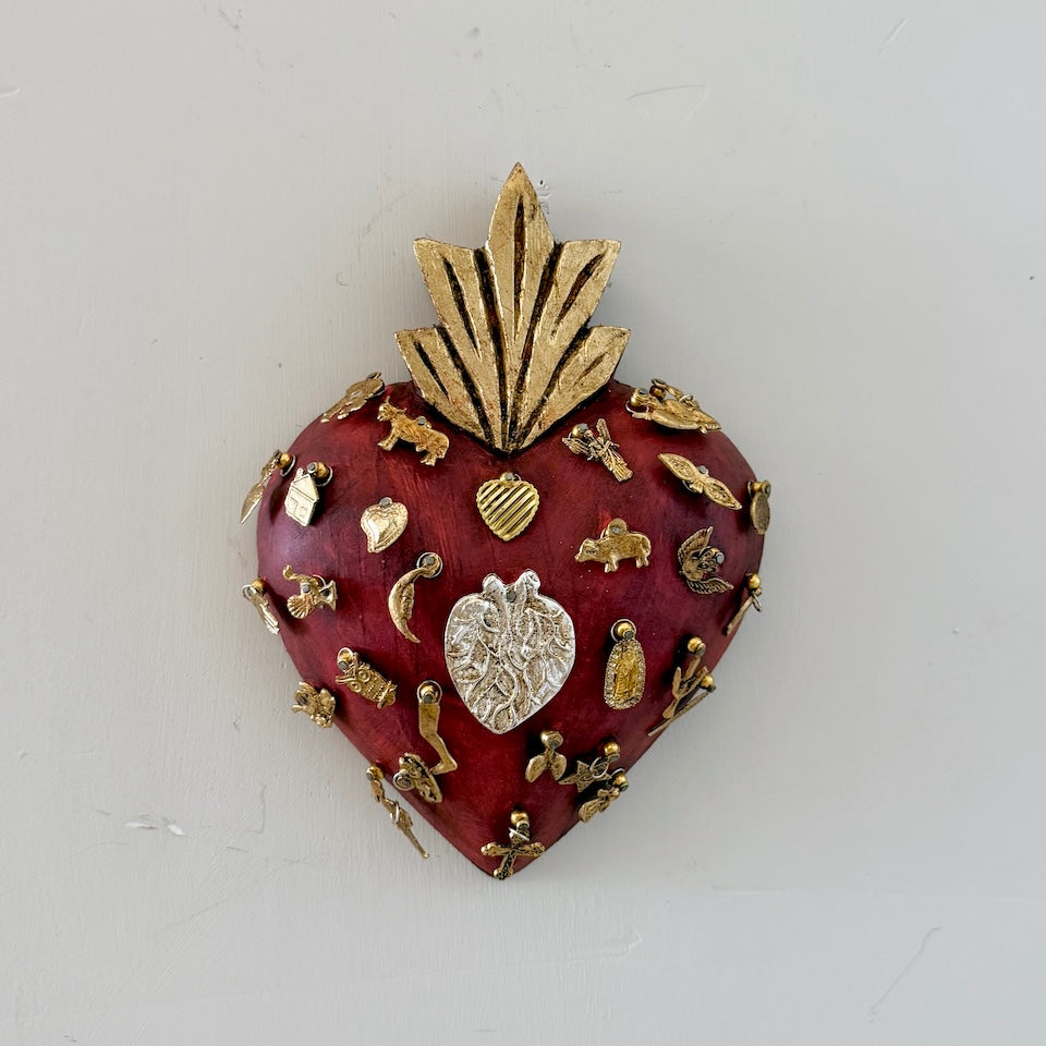 Large Milagro Heart with Charms