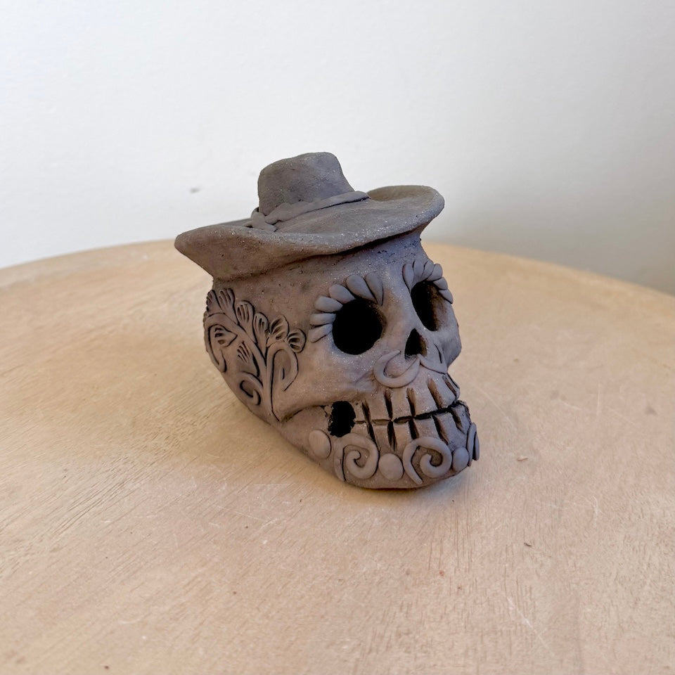 Small Gaytan Ahumado Flower Catrin Skulls