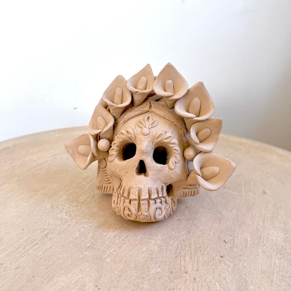 Small Gaytan Natural Flower Catrina Skulls