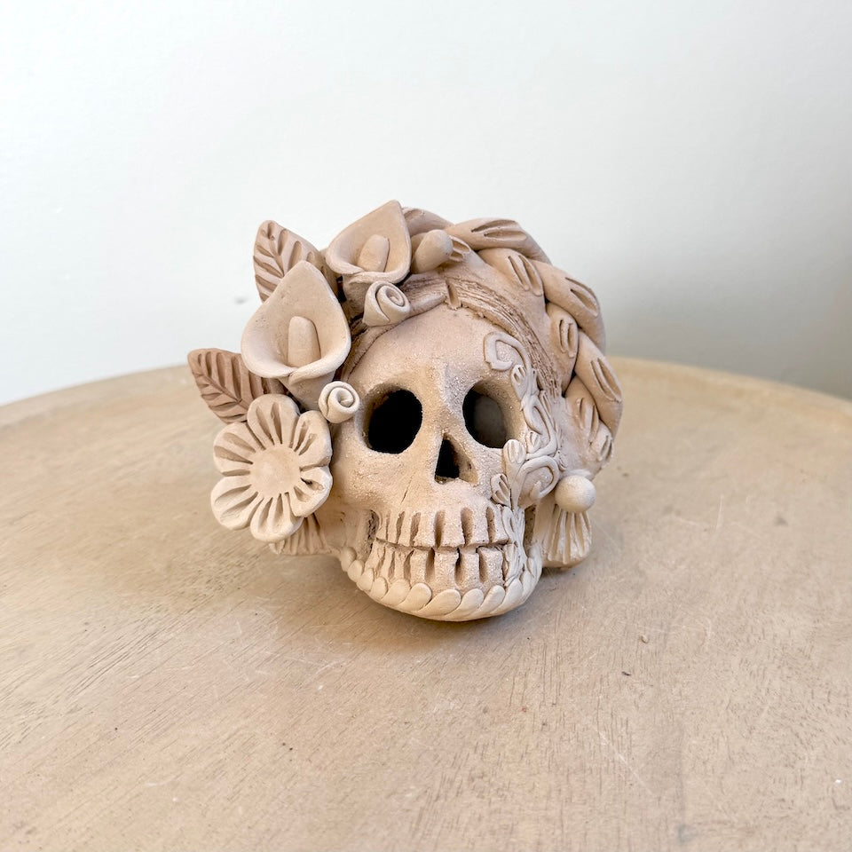 Small Gaytan Natural Flower Catrina Skulls