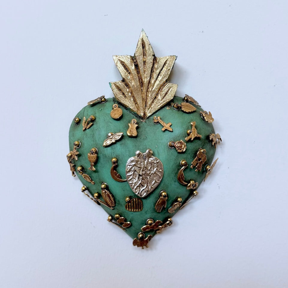 Large 3-D Milagro Heart with Charms