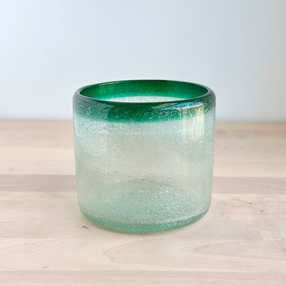Hand Blown Bubble Drinking Glass