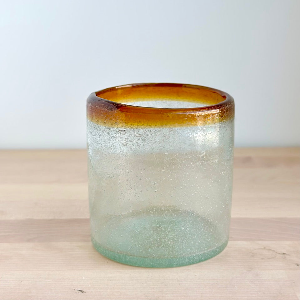 Hand Blown Bubble Drinking Glass