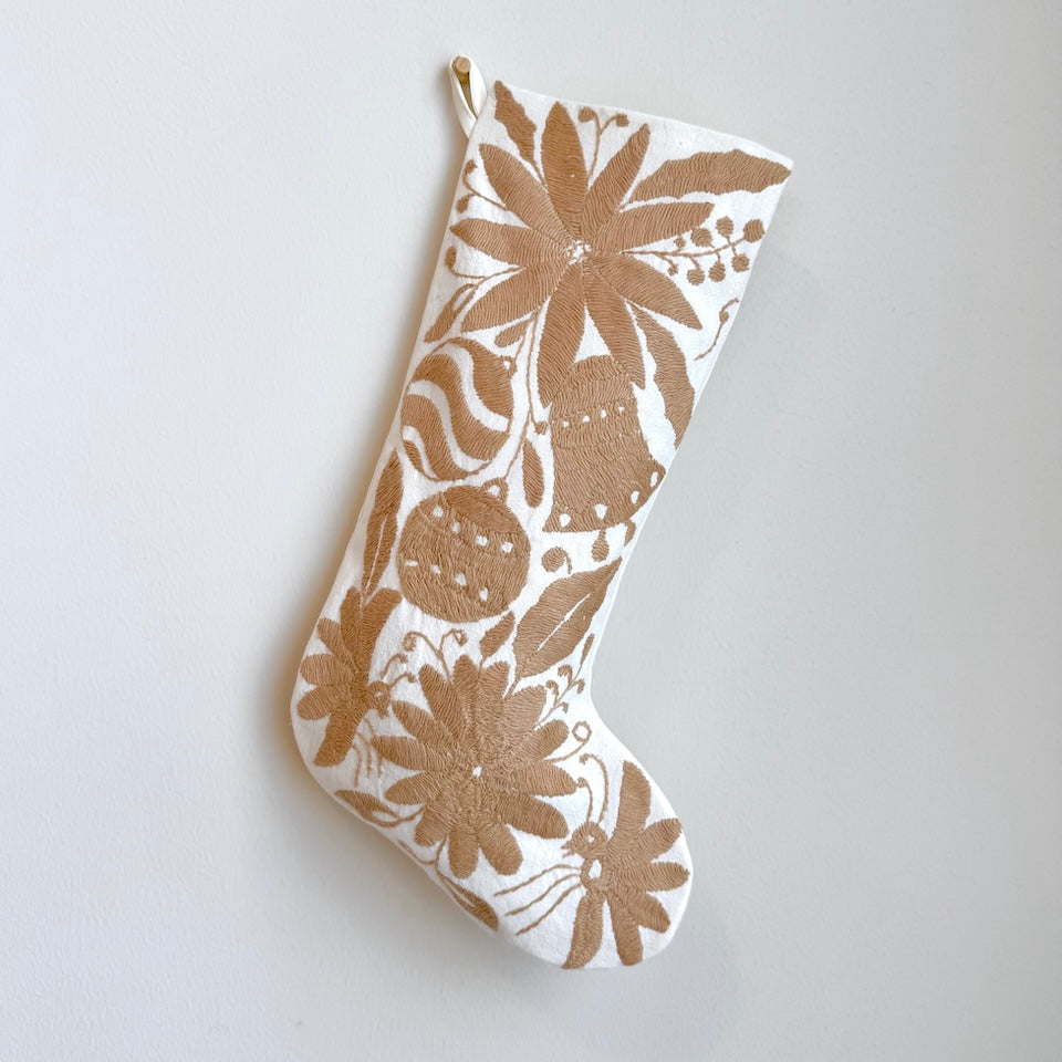 Taupe Otomi Holiday Stockings