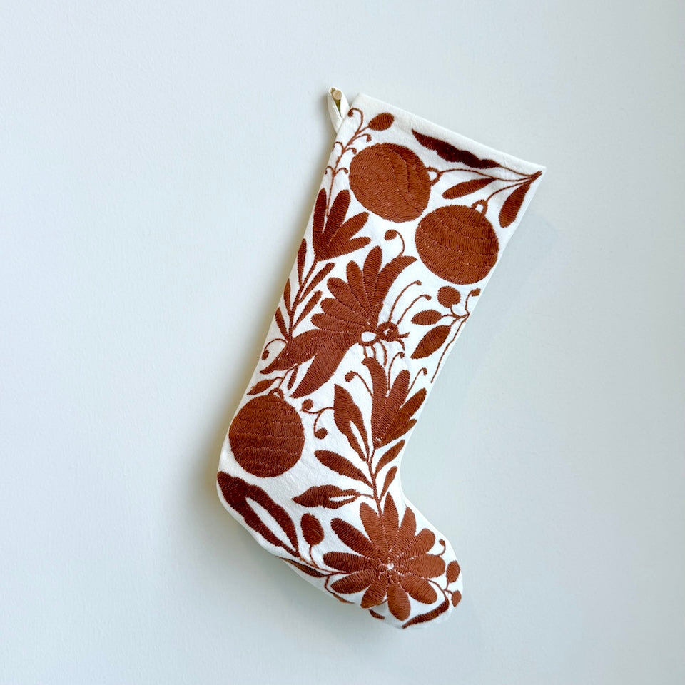 Terracotta Otomi Holiday Stockings