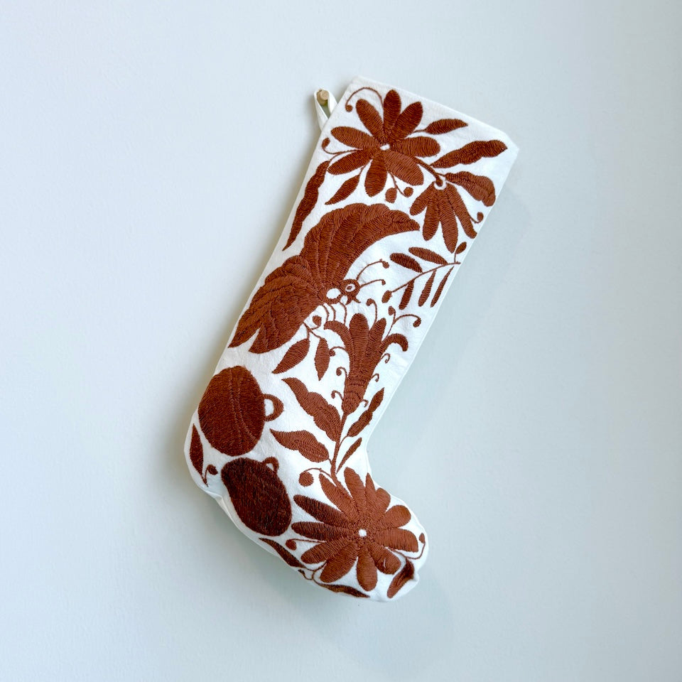 Terracotta Otomi Holiday Stockings
