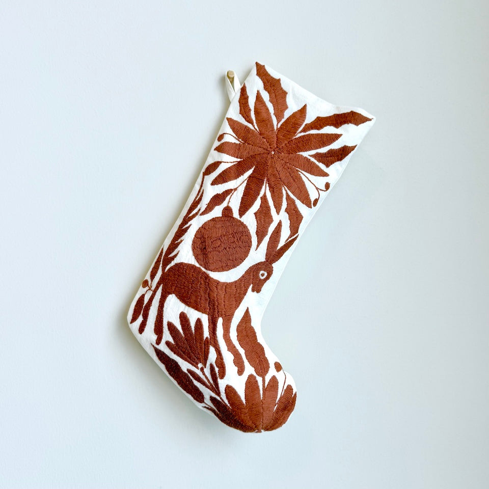 Terracotta Otomi Holiday Stockings