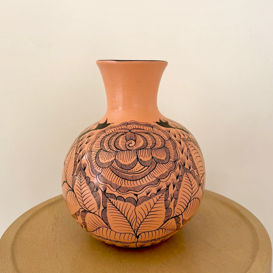 Light Brown Medium Long Opening Huancinto Flower Vase