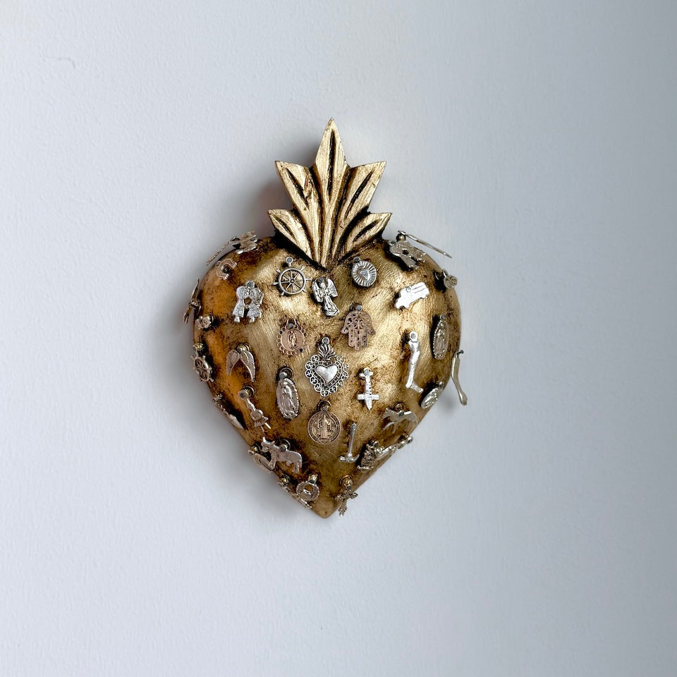 Large Milagro Heart with Charms