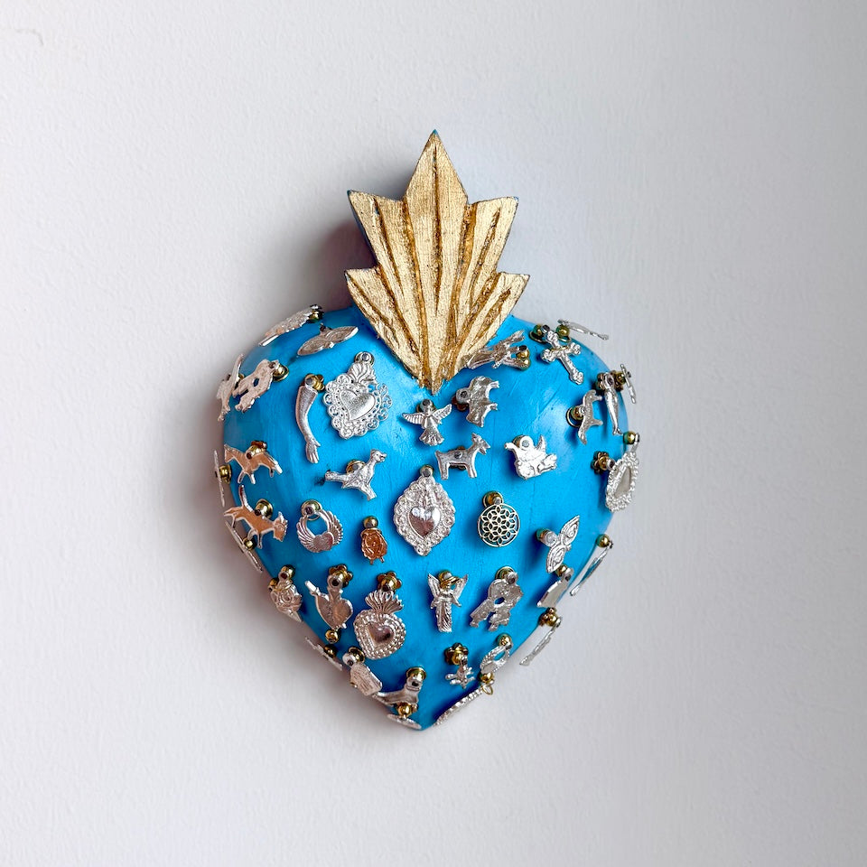 Large Milagro Heart with Charms