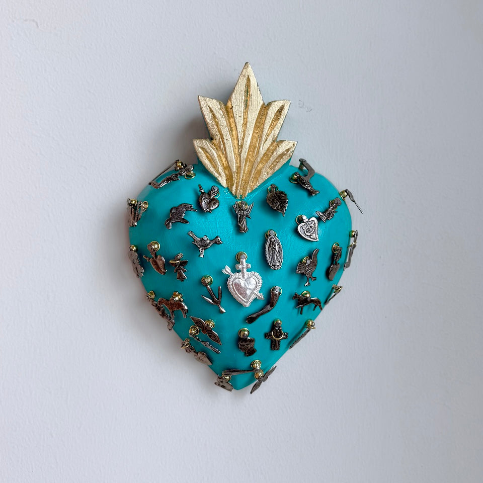 Large Milagro Heart with Charms
