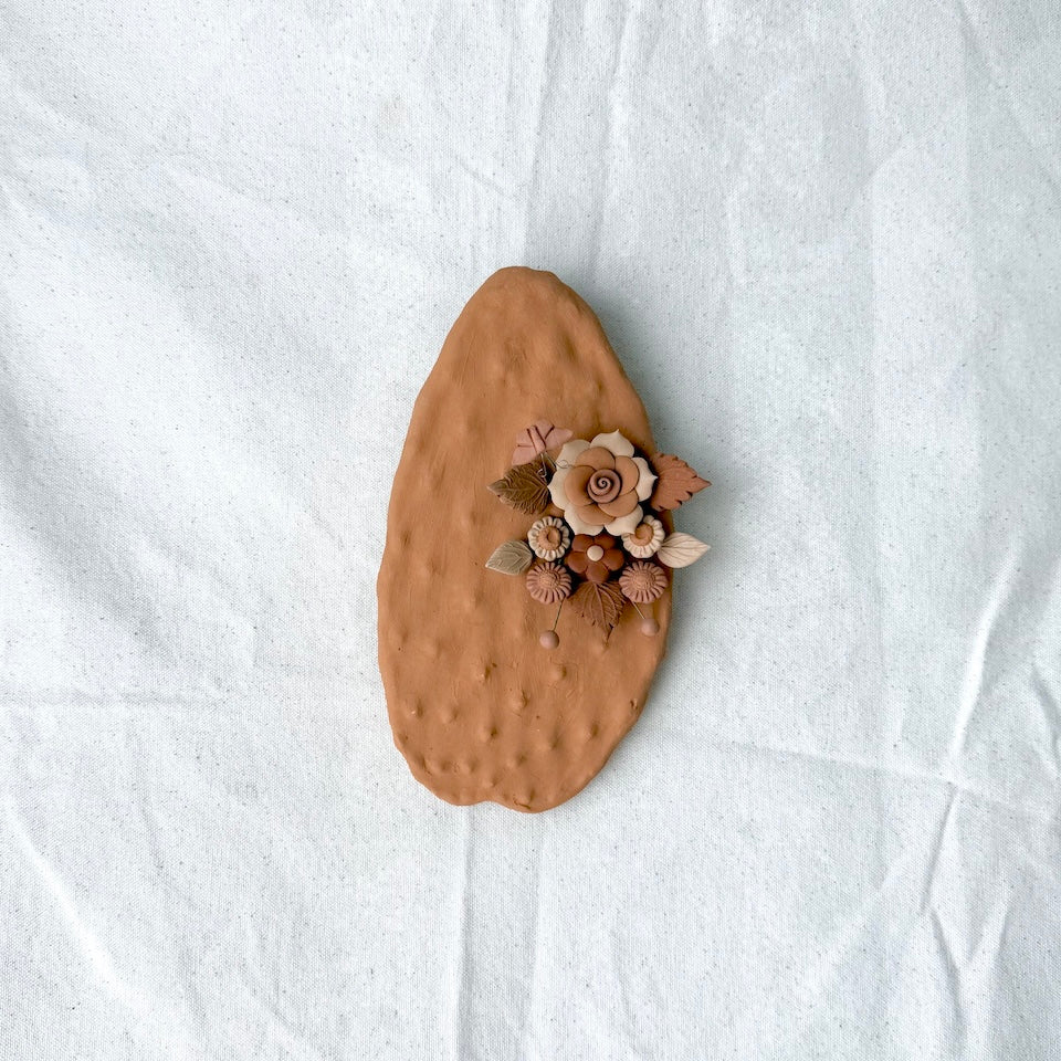 Metepec Large Burnt Orange Floral Nopalitos with Hook