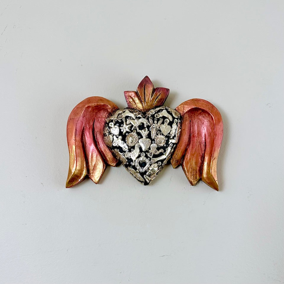 Medium Milagro Heart with Wings