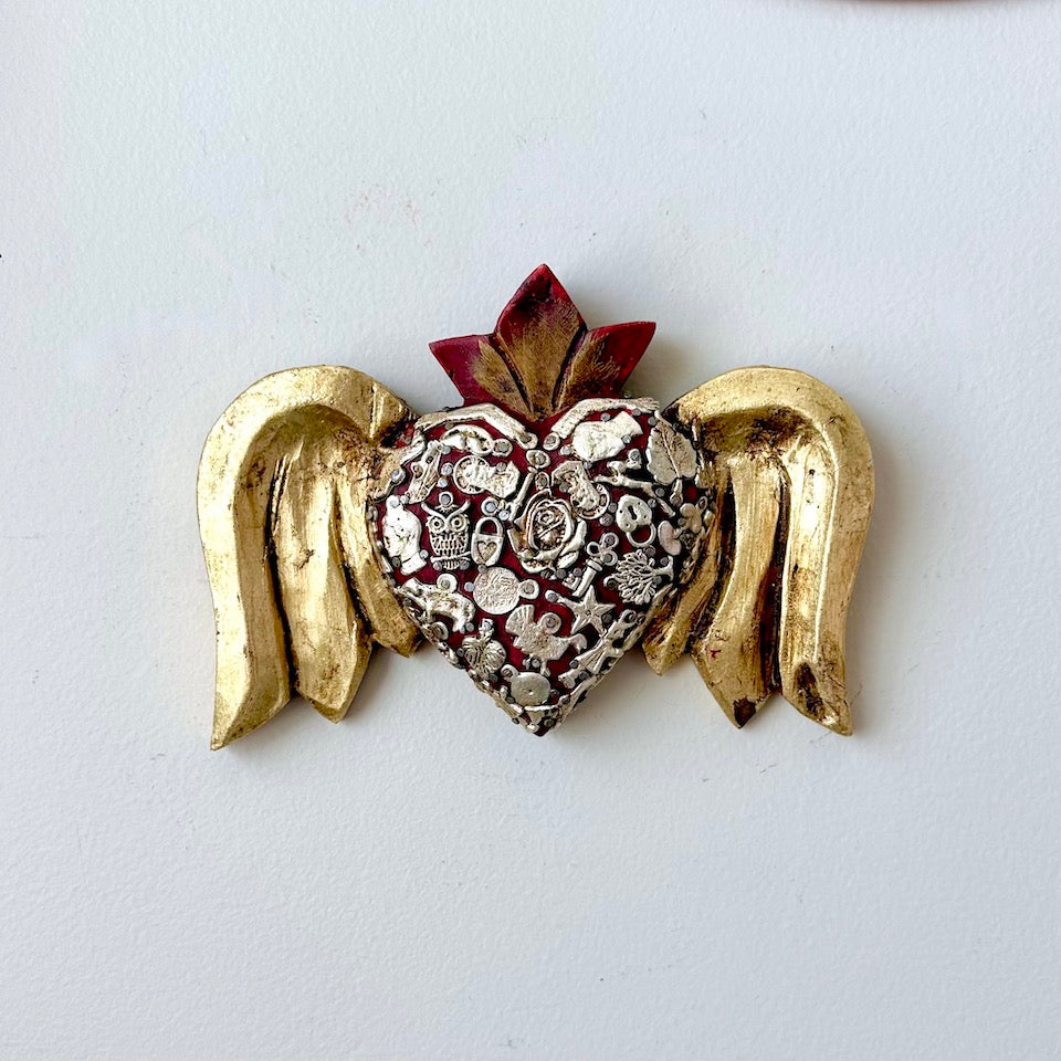 Medium Milagro Heart with Wings