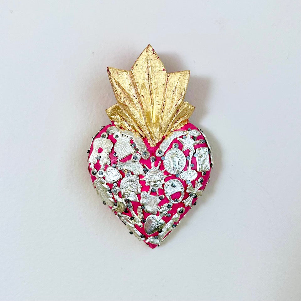 Medium Gold Milagro Sacred Hearts