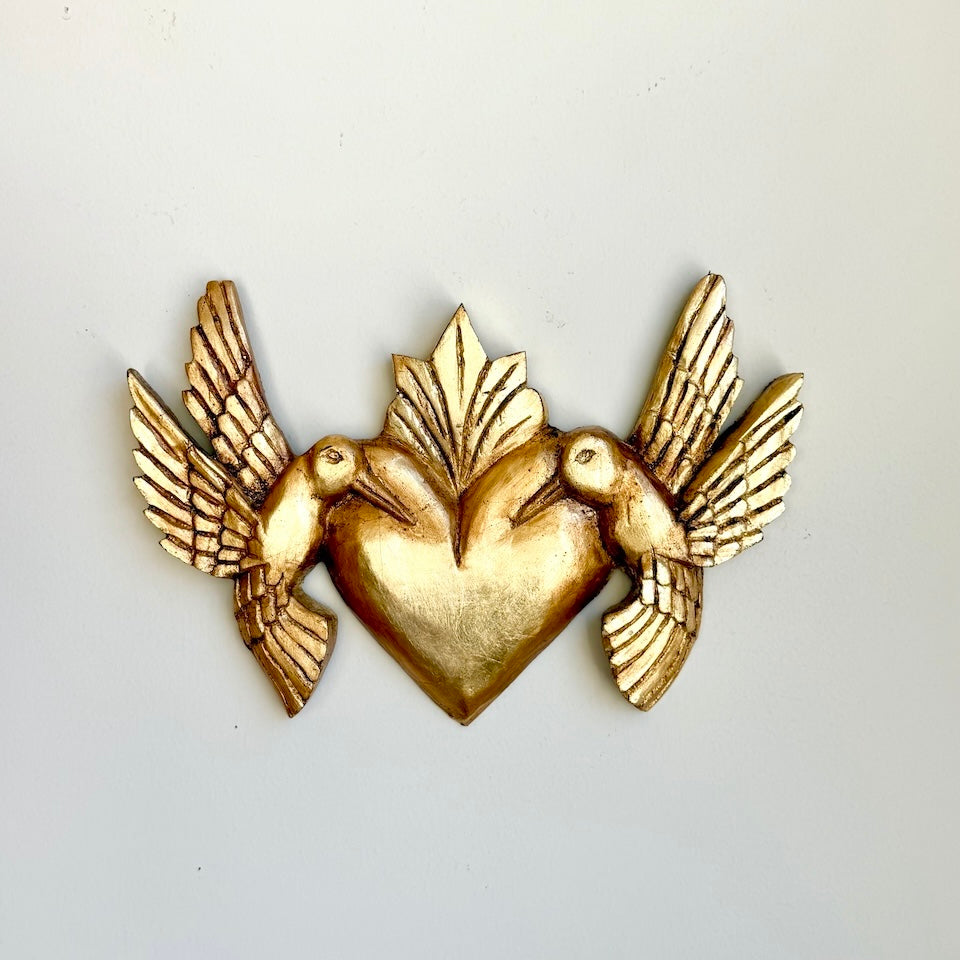Large Gold Colibri Heart