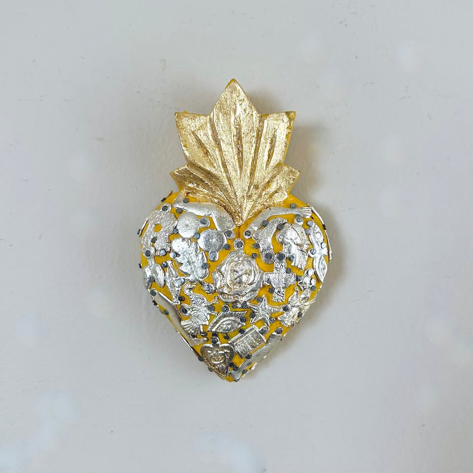 Medium Gold Milagro Sacred Hearts