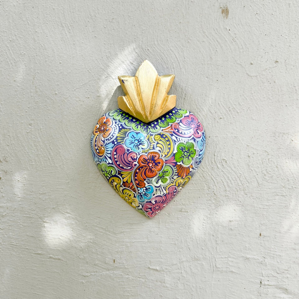 Large Talavera Inspired Sacred Heart