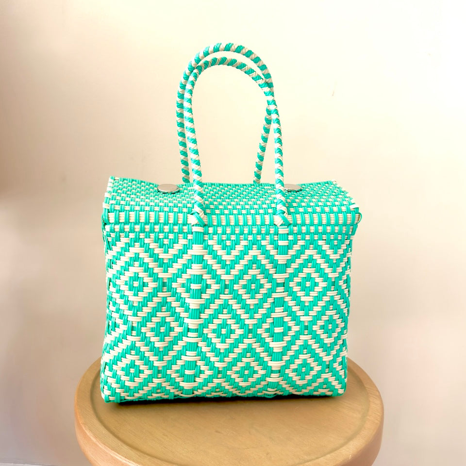 Medium Blue Hues Recycled Bucket Bag