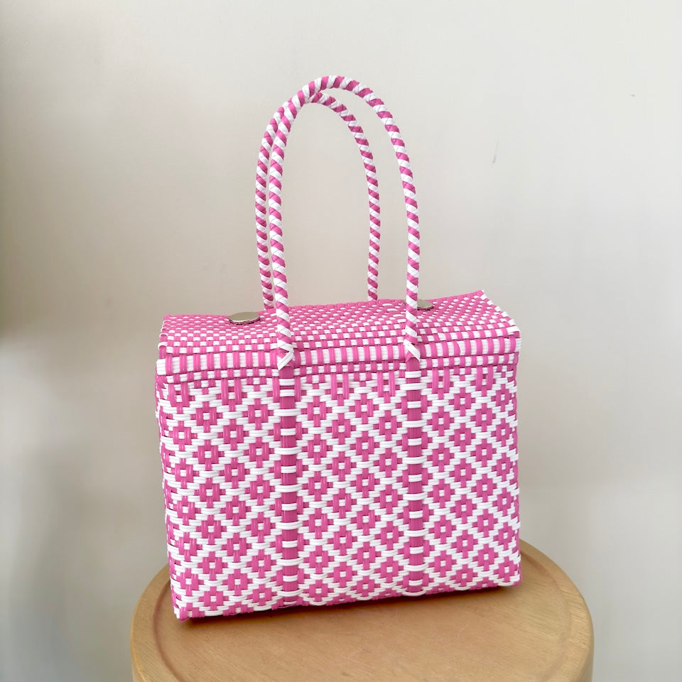 Medium Pink Recycled Bucket Bag