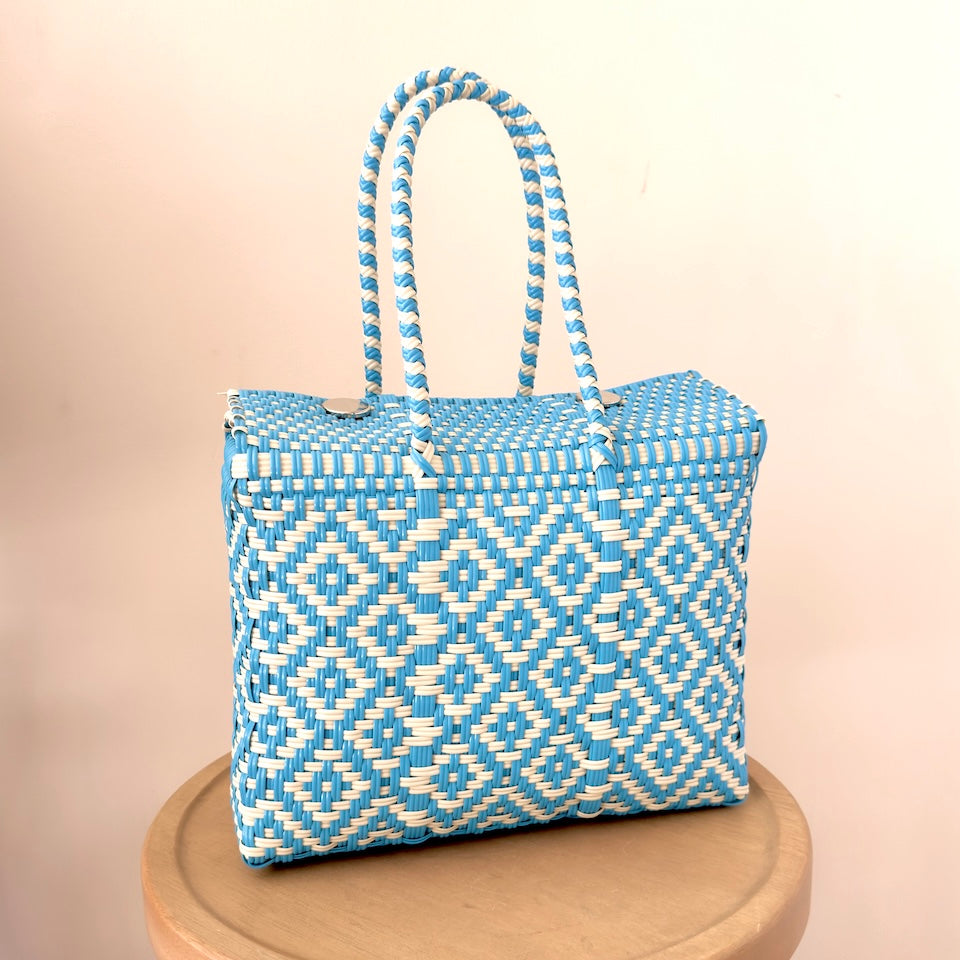 Medium Blue Hues Recycled Bucket Bag