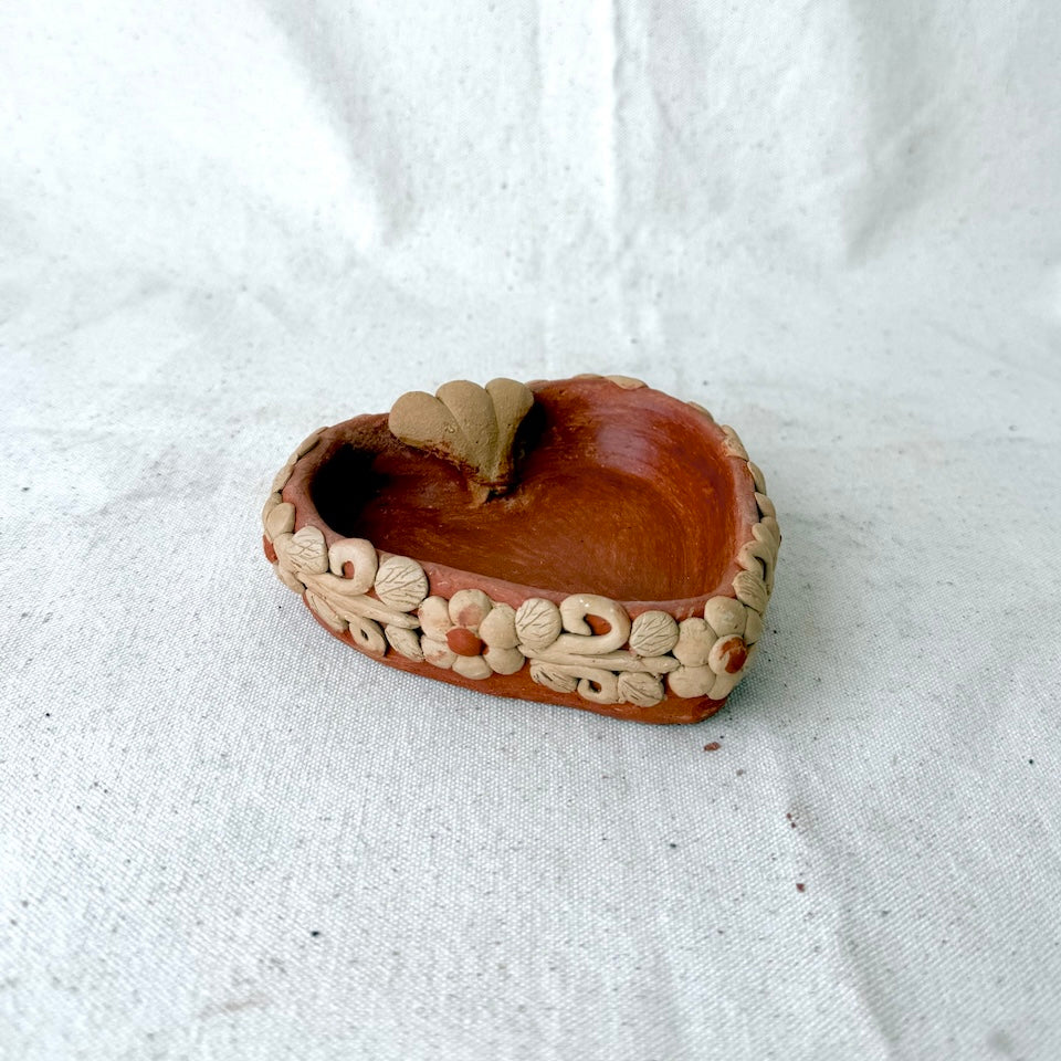 Small Red Heart Floral Dish