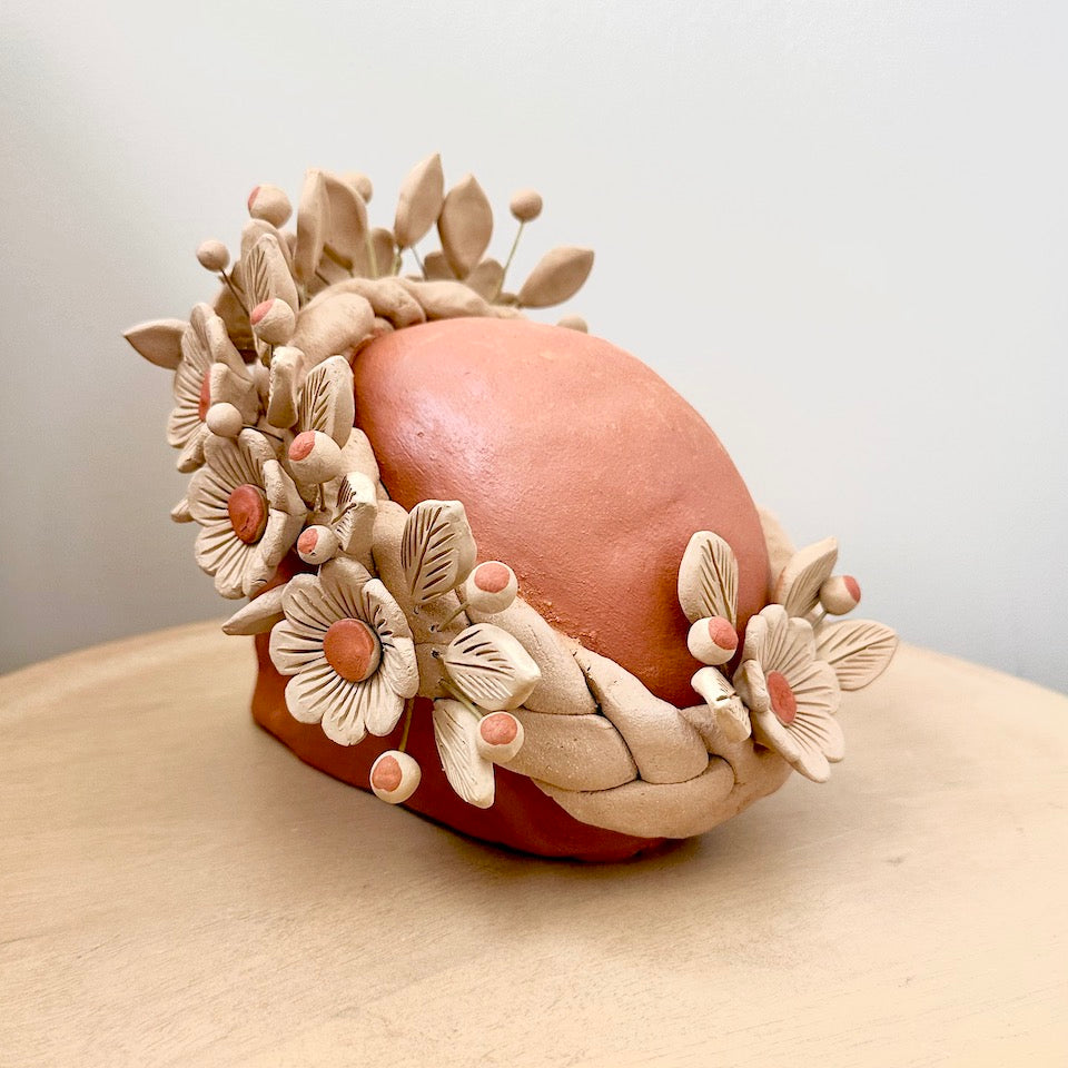 Large Catrina Clay Skull