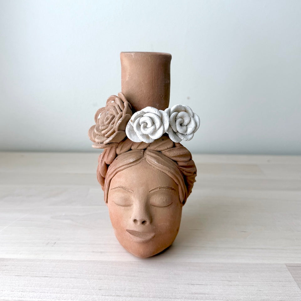 Medium Teresita with Flowers Candle Holder