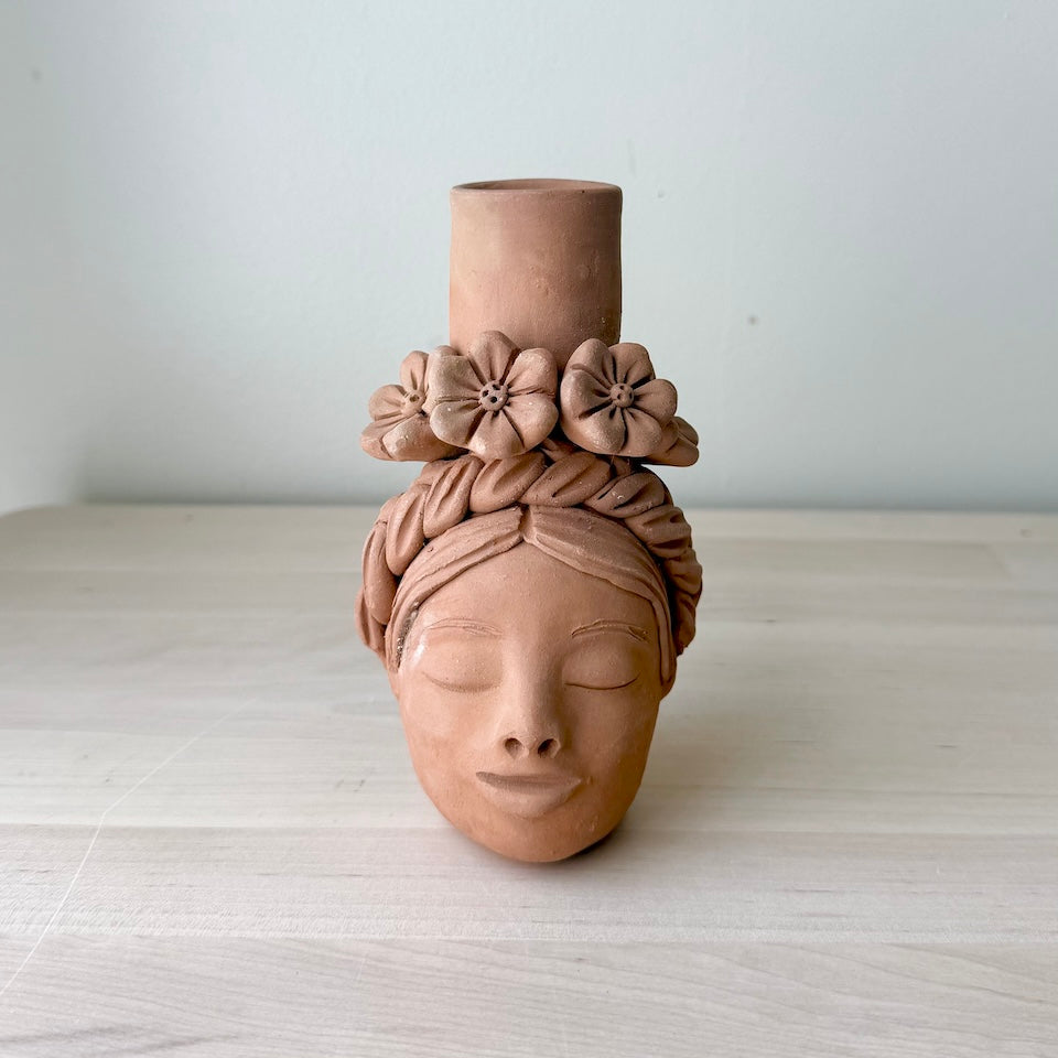 Medium Teresita with Flowers Candle Holder