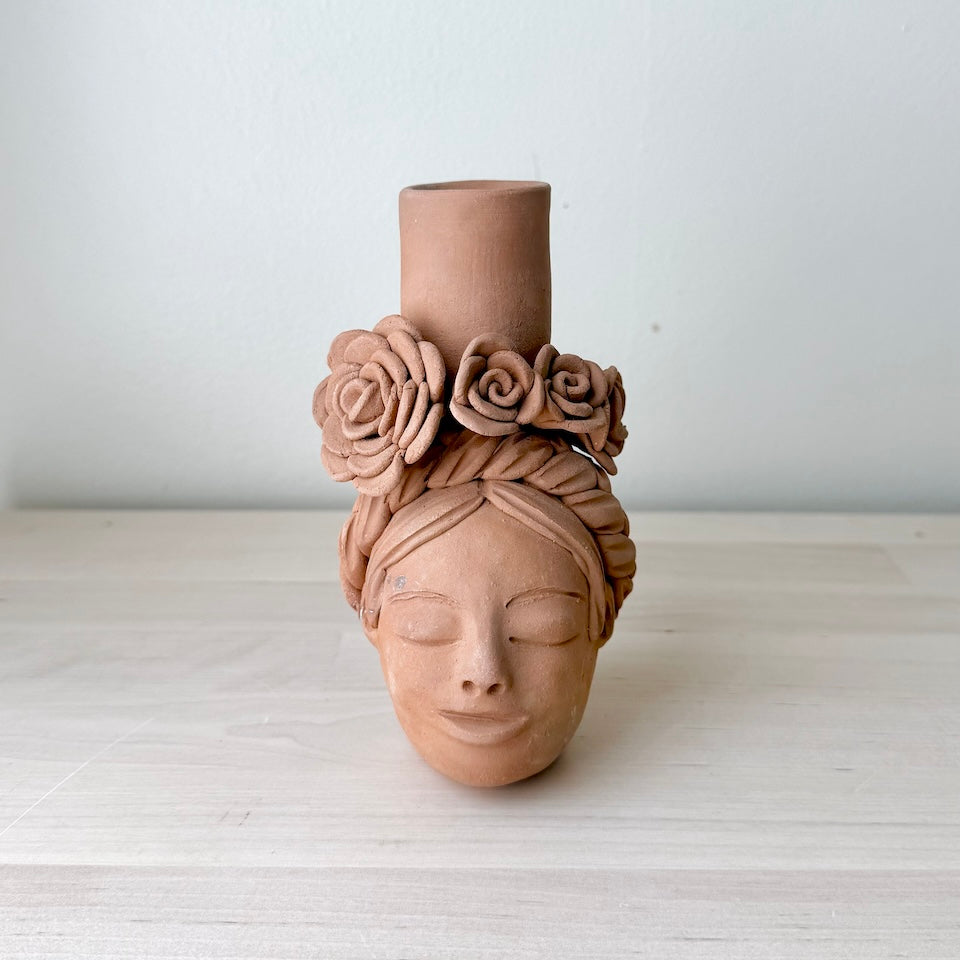 Medium Teresita with Flowers Candle Holder