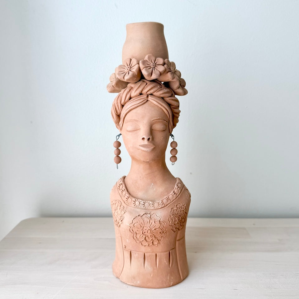Teresita with Earrings Long Candle Holder