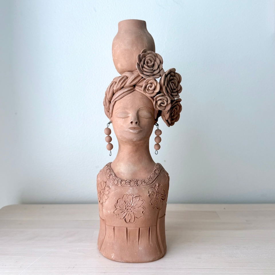 Teresita with Earrings Long Candle Holder