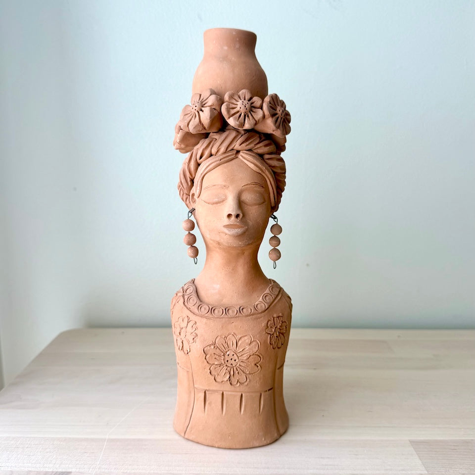 Teresita with Earrings Long Candle Holder