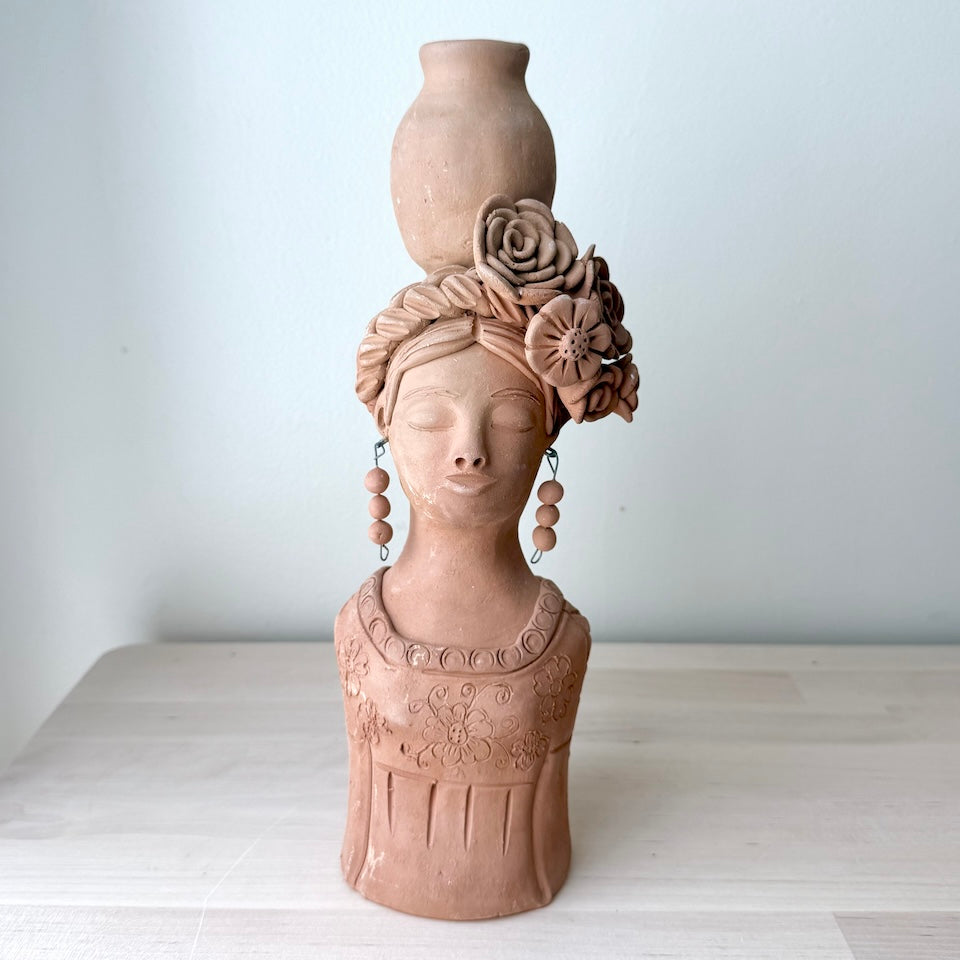 Teresita with Earrings Long Candle Holder