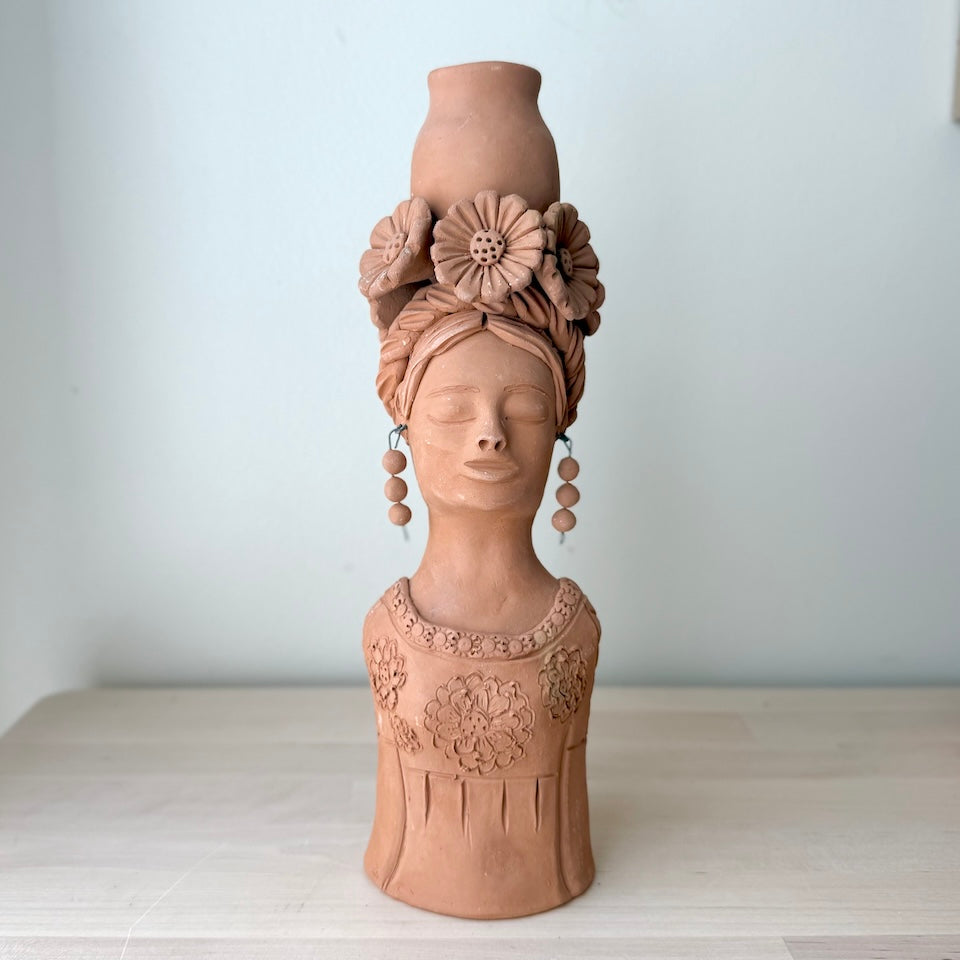 Teresita with Earrings Long Candle Holder