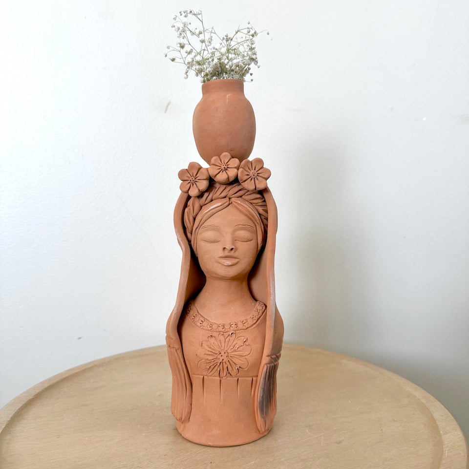 Teresita with Olla Long Candle Holder