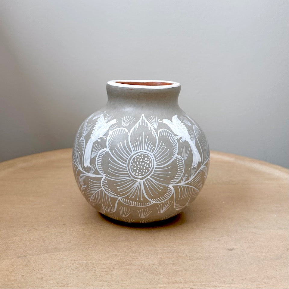 Michoacan Small Round Flower Vases - Cement