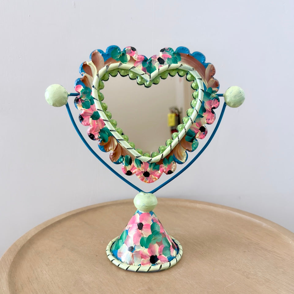 Tin Heart Table Vanity Mirrors