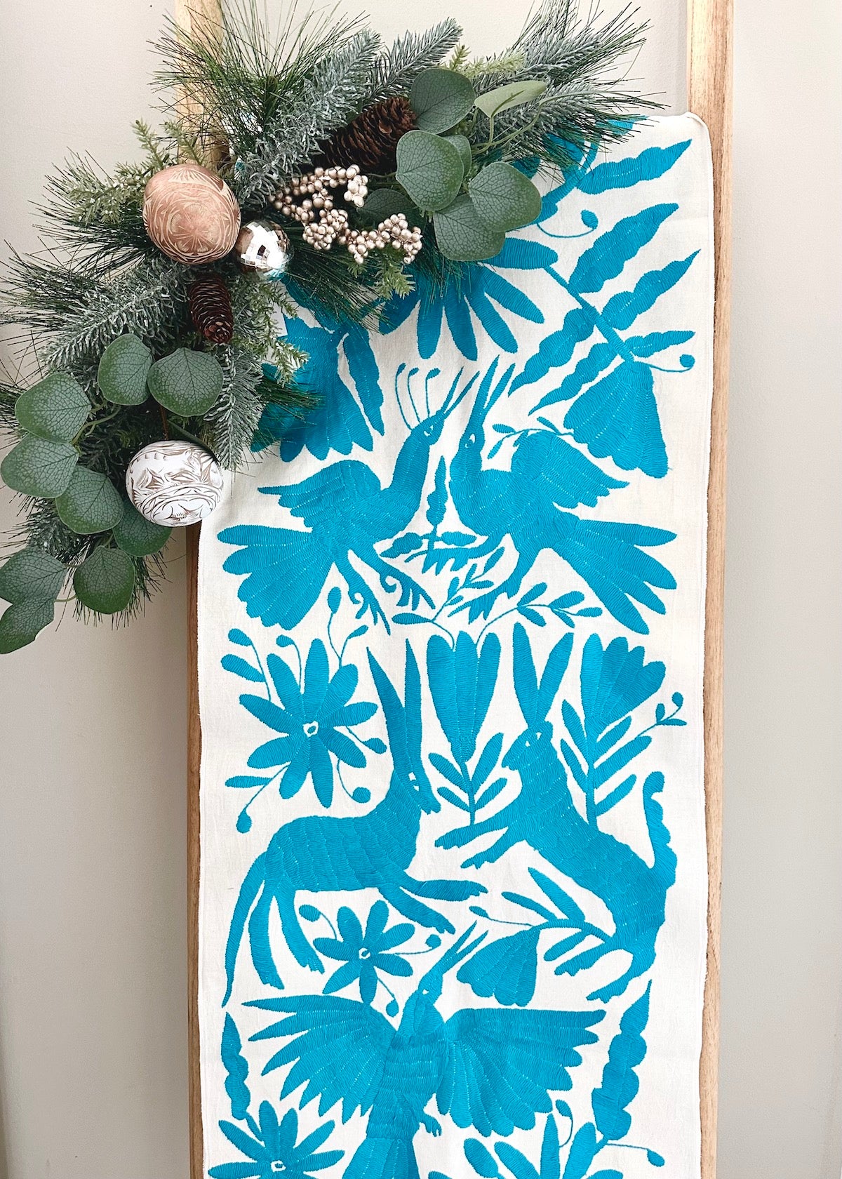 Blue Otomi Table Runner